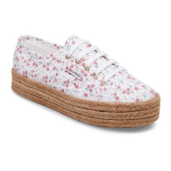 superga raffia wrapped platform sneakers